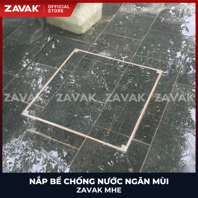 Nắp bể ngầm Zavak MHE-50 KT50x50cm, chống nước, ngăn mùi, lát gạch 1.2 cm, chịu tải xe 1.5 tấn, inox 304