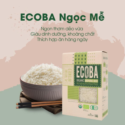 Gạo hữu cơ cao cấp/ECOBA Ngọc Mễ 1kg