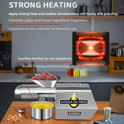 Máy ép dầu thực vật Nóng và Lạnh dùng trong gia đình hoặc nhà hàng thương hiệu Anh Quốc AOSIDA WF-J168 - Hàng Chính Hãng