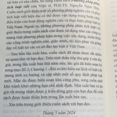 Phương pháp phân tích luật viết tái bản lần năm, có chỉnh sửa, bổ sung