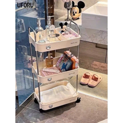 Kệ Gấu Sunmix 3 Tầng Đa Năng, Kệ Để Đồ Khay Nhựa Cao Cấp Khung Inox, Có Bánh Xe Và Tay Cầm Di Chuyển - HÀNG CHÍNH HÃNG MINIIN