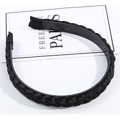 Bờm tóc nam nữ unisex kiểu giả tóc tết dễ thương BN97 mẫu mới - Đen S6