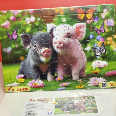 Xếp hình Tia Sáng Đôi bạn heo (48 Mảnh Ghép)