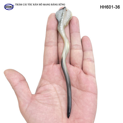 Trâm cài tóc rắn hổ mang bằng sừng - đục khắc hình đẹp - phong cách cá tính (HH601-36)