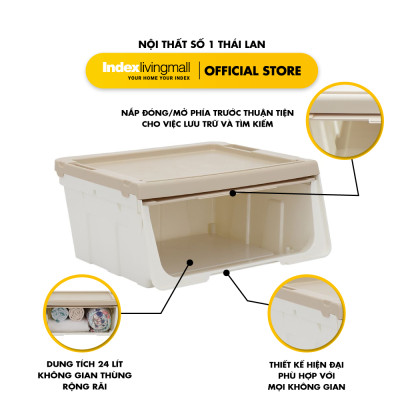 Thùng Lưu Trữ có nắp gập Thùng đa năng OTELLA Màu Be |Index Living Mall - Nội thất Thái Lan|