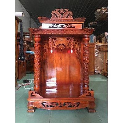 Bàn thờ thần tài ông địa mái ngói 60 x 98cm, bàn thờ gỗ