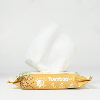 Khăn giấy ướt cao cấp EcoWipes vải sợi tre sinh thái Bamboo không mùi có thể phân hủy trong môi trường