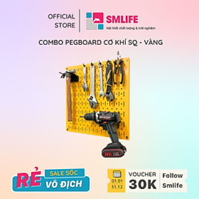 Bảng treo dụng cụ SMLIFE Pegboard cơ khí SQ – Vàng