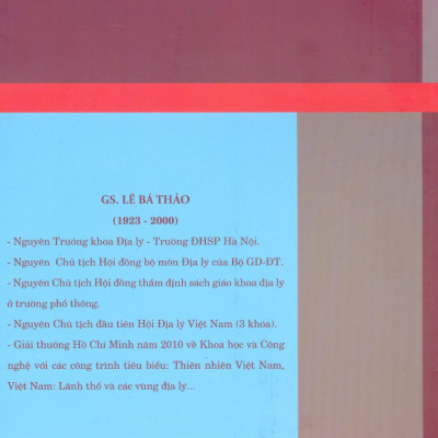 VIỆT NAM – LÃNH THỔ VÀ CÁC VÙNG ĐỊA LÝ - Lê Bá Thảo- Hanoibooks – NXB Dân Trí