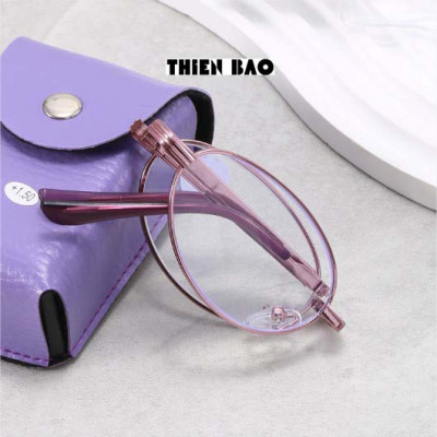 Kính lão thị, kính viễn thị trung niên đọc chữ màu Hồng sang KV8G PINK hàng đẹp tròng Nhật gấp gọn