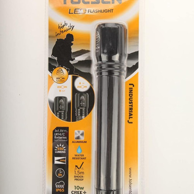 ĐÈN PIN PHÓNG TO, (CÔNG NGHIỆP) 10W DÙNG PIN TOLSEN 60035 - HÀNH CHÍNH HÃNG