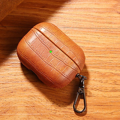 Bao Case da PU phủ nhung dệt vân Cá Sấu cho Airpods Pro 2 / Airpods 4 - Hàng Chính Hãng