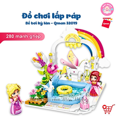 Đồ chơi lắp ráp xếp hình Qman 32019 - Bể bơi kỳ lân (280 mảnh ghép)