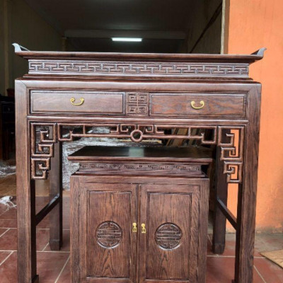 Bàn thờ đứng chung Cư gỗ Sồi Nga 100% ko pha tạp