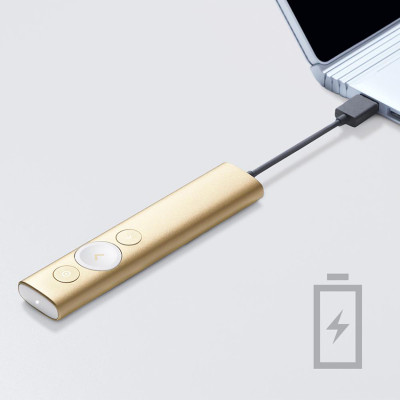 Bút trình chiếu từ xa Logitech Spotlight - không dây đến 30m, kết nối Bluetooth và USB, phóng to để nhấn mạnh, điều khiển con trỏ bật video - Hàng chính hãng
