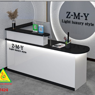 QUẦY LỄ TÂN, QUẦY TIẾP TÂN, QUẦY TÍNH TIỀN, QUẦY THU NGÂN QTT424 ( BÀN KHÔNG ĐÈN)- Nội thất lắp ráp Viễn Đông Adv