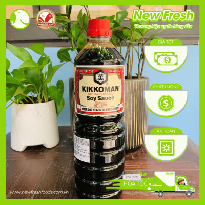 [GIAO NHANH HCM] Nước Tương Nhật Bản Kikkoman Lên Men Tự Nhiên - Chai 1L 