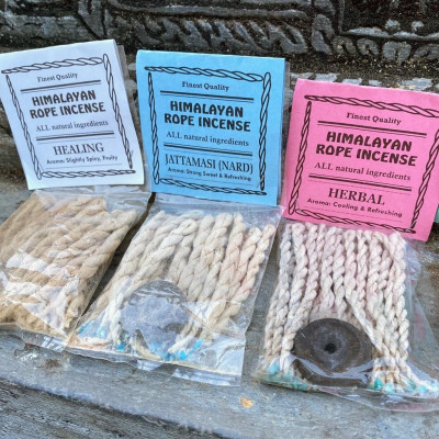 Hương nhang dây thủ công Nepal Túi có kèm đế cắm Rope incense