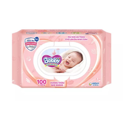 Combo Tiết Kiệm - 4 Gói Khăn Ướt Bobby Care Hương Dịu Nhẹ 100 Tờ/Gói