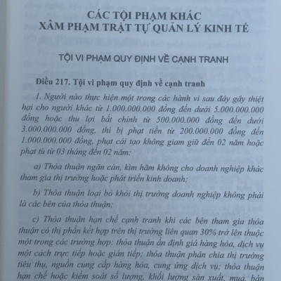 Bình luận Bộ luật Hình sự năm 2015 (Phần hai-Các tội phạm), Chương XVIII, Mục 3: xâm pham trật tự quản lý kinh tế