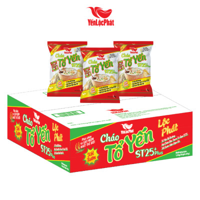 (Combo 10 gói) - Cháo Tổ Yến ST25 Plus Xốt sườn Yến Lộc Phát - Ăn liền - Gói 60gr