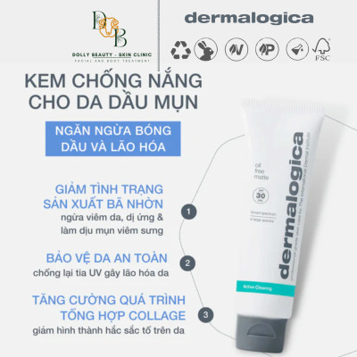 Kem chống nắng dành cho da dầu OIL FREE MATTE SPF30 của Dermalogica - Dolly Beauty