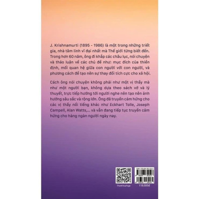Sách - Krishnamurti Thực Tại Hiện Tiền - Từ Hoá Hoàng Lan - Thiện Tri Thức