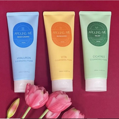 Sữa rửa mặt cam và vitamin tổng hợp  Around Me Vita Cleansing Foarm sạch nhờn, sáng da dành cho da dầu, da xỉn màu 120gr