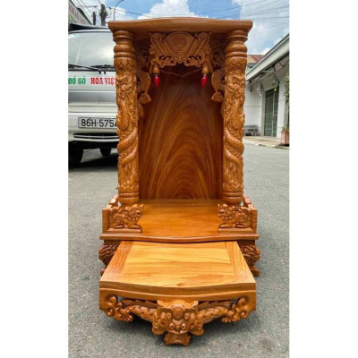Bàn thờ thần tài ông địa gỗ gõ đỏ 48 x 81CM - Đồ Gỗ Vinh