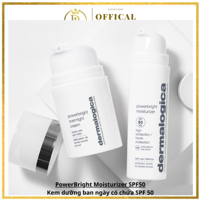 Kem chống nắng kết hợp dưỡng ban ngày giúp tăng độ ẩm, ngăn xuất hiện đốm đen Dermalogica Powerbright Moisturizer SPF50  50ml