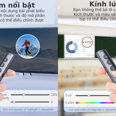 Bút trình chiếu Bluetooth dùng cho màn hình tương tác, LED Norwii N10S Pro laser màu xanh. HÀNG CHÍNH HÃNG CÓ BẢO HÀNH !!!