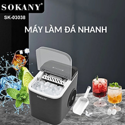 Máy làm đá tự động gia đình SOKANY làm đá nhanh trong vài phút, tiện dụng tiết kiệm điện - SK03038 - HÀNG CHÍNH HÃNG