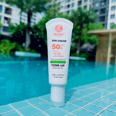 Kem Chống Nắng OKESHOP 60ml SPF 50+ PA++++ Anti-oxydant Tone - Up - Bảo Vệ Da Tuyệt Đối - Anti-Brillance / Anti-shine