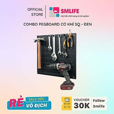 Bảng treo dụng cụ SMLIFE Pegboard cơ khí SQ – Đen