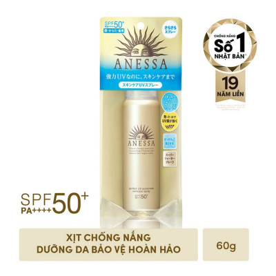 Kem chống nắng dạng xịt dưỡng da bảo vệ hoàn hảo Anessa Perfect UV Sunscreen Skincare Spray SPF 50+ PA++++ 60g