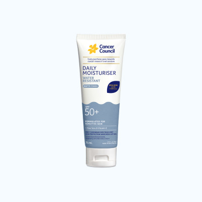 Kem Chống Nắng Cancer Council Daily Moisturiser Watter Resistant Kháng Nước, Dưỡng Ẩm SPF50+ (Tuýp 75ml)