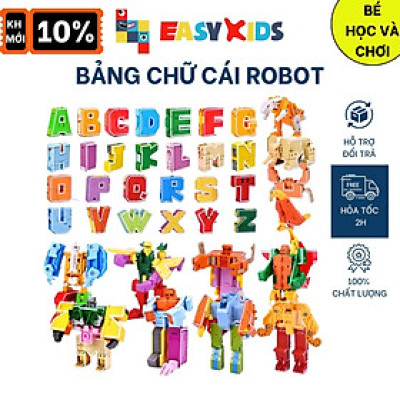 Đồ Chơi Bảng 26 Chữ Cái Biến Hình Lắp Ghép Chiến Binh Robot Khủng Long Lớn Sáng Tạo Chữ Số Và Dấu