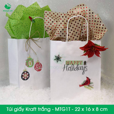 MTG1 MTG1T - 22x16x8 cm - Combo 200 túi giấy Kraft Nhật cao cấp