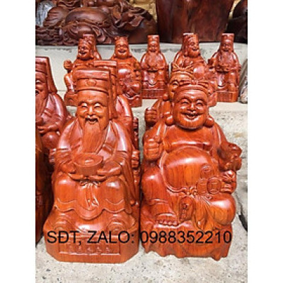 Tượng thần tài thổ địa gỗ hương 20cm - Đồ Gỗ Vinh
