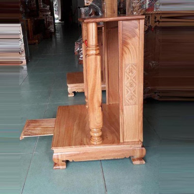 Bàn thờ thần tài ông địa gỗ Gõ Đỏ cột vuông cao 66cm x ngang 50 x hông 48cm