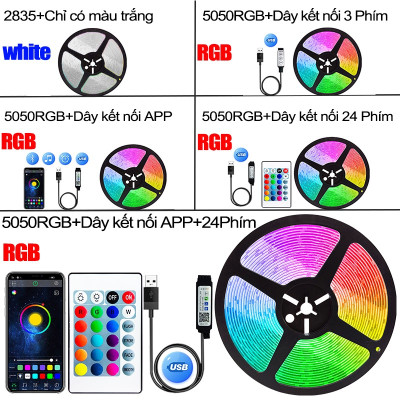 Đèn led trang trí phòng ngủ đèn nháy 16 triệu màu đèn dây led 5050 RGB có remote điều khiển - miếng lót chuột