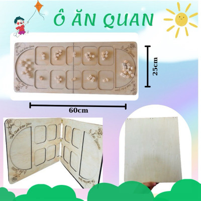 Ô Ăn Quan Bằng Gỗ Trò Chơi Dân Gian Bàn Ô Ăn Quan Cờ Ô Quan Gấp Gọn-  Trò Chơi Tuổi Thơ - HÀNG CHÍNH HÃNG MINIIN