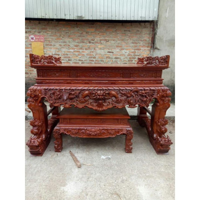 Sập Thờ Tứ Linh Gỗ Mít Rừng