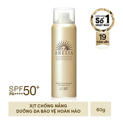 Kem chống nắng dạng xịt dưỡng da bảo vệ hoàn hảo Anessa Perfect UV Sunscreen Skincare Spray SPF 50+ PA++++ 60g