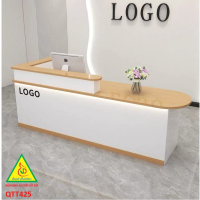 QUẦY LỄ TÂN, QUẦY TIẾP TÂN, QUẦY TÍNH TIỀN, QUẦY THU NGÂN QTT425 ( BÀN KHÔNG ĐÈN)- Nội thất lắp ráp Viễn Đông Adv