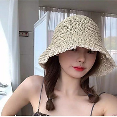Nón đi biển viền ren mũ cói rộng vành gấp gọn che nắng mẫu mới  #nondibien #murongvanh #nonchongnang #mucoi #nondep  dona250805