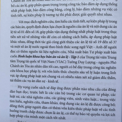  Bình Luận Khoa Học Bản ÁnVà Án Lệ  - Tập 1