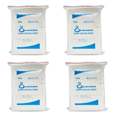 4 Bịch Khăn vải khô đa năng LIKADO 400g Mẫu Mới (15 x 20cm)