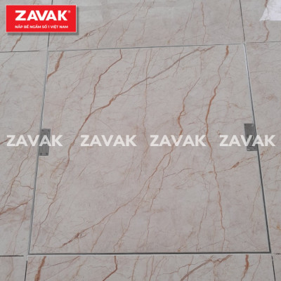 Nắp bể nước ngầm Zavak MHI-75 dùng trong nhà, KT 75x75cm, lát gạch dày 1.2cm, chịu tải xe máy, inox 304