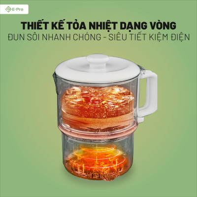 [Hàng chính hãng] Bình đun điện E-pro - Đun sôi và giữ ấm - 800ml - 600W
